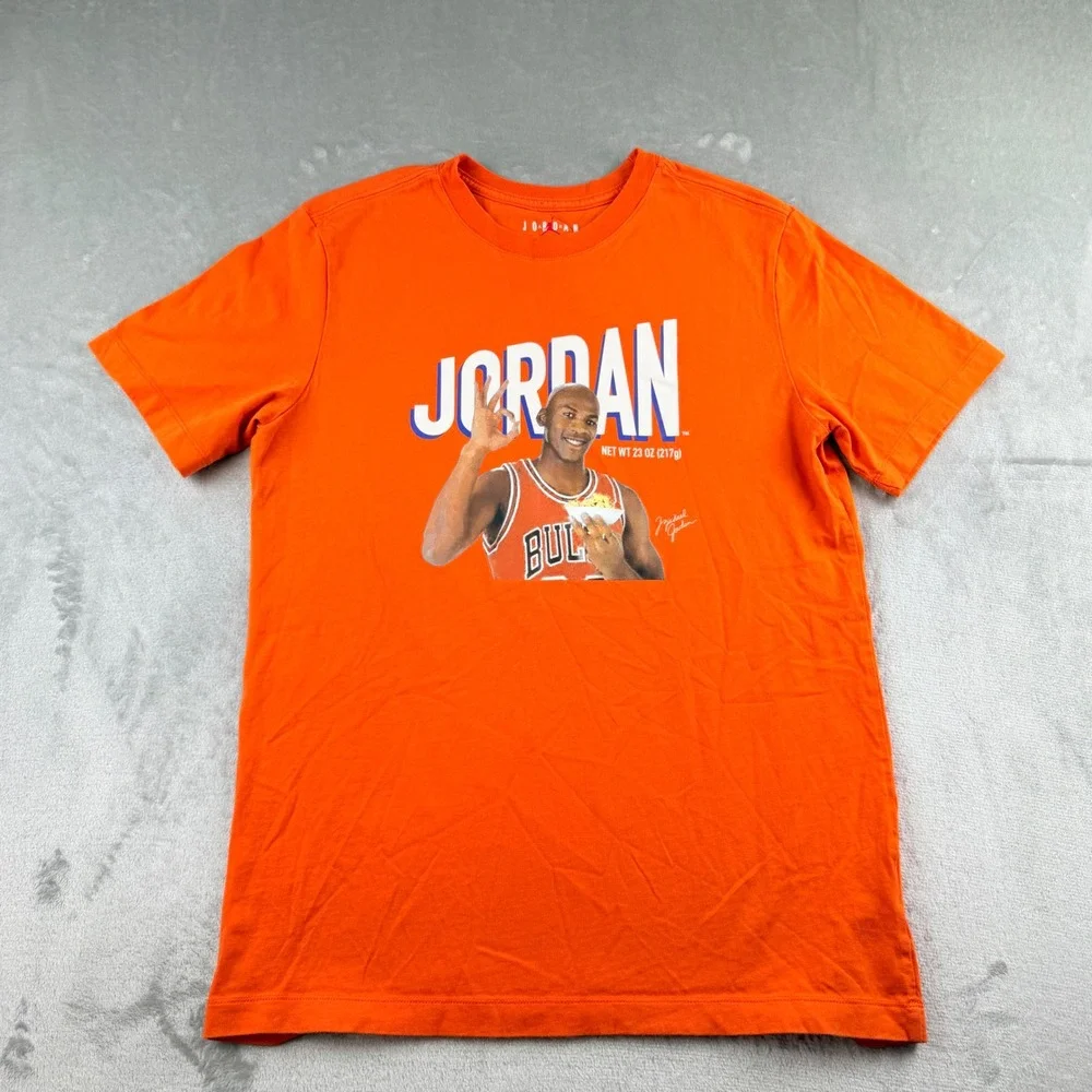 Jordan Men's Michael Jordan Wheaties Cereal Graphic T-Shirt Orange Medium